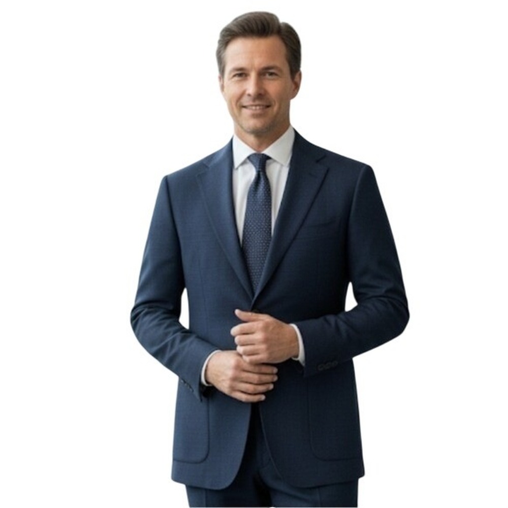 Ben Silver Charleston Mens Sport Coat Blazer 100% Wool Canada Old Money Blue 44T